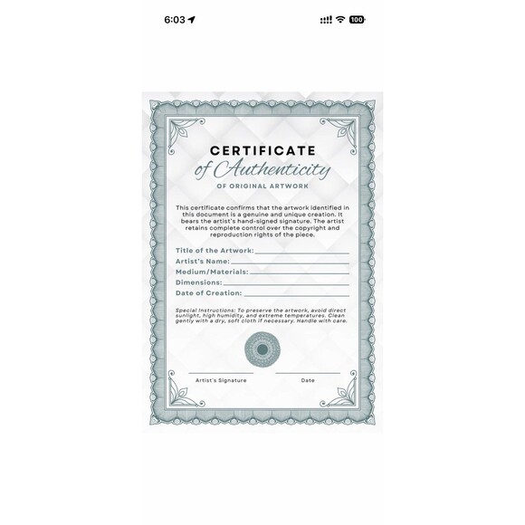 Original Art 14x11 Paper Vibrant Abstract Expressionist Painting Silver waves - Picture 4 of 10